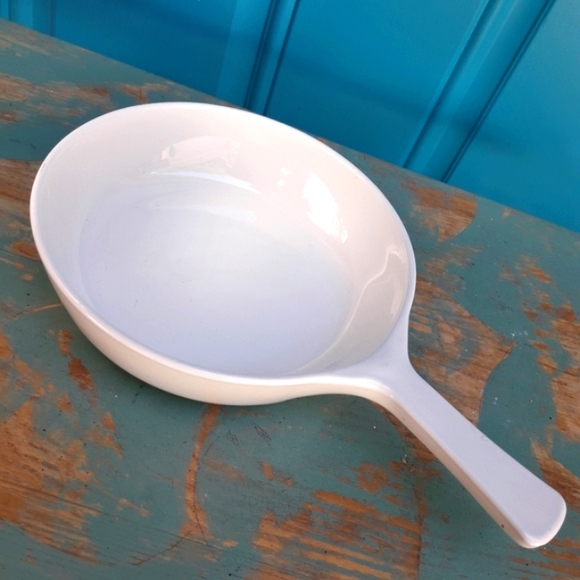 Frying Pan Corning Ware White Pattern Glass Pearl Microwave Mini Cookware 7 inch - Picture 10 of 13